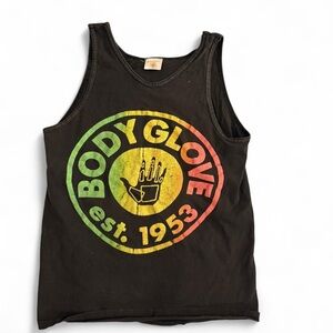 Body Glove Mens Vintage Tank Top - Black with Multicolor Logo